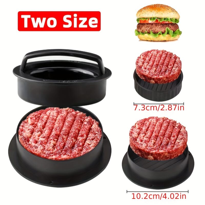 1Set, Burger Press, Patty Press, Cheeseburger Press, Creative Burger Press, Non-Stick Hamburger Press, Patty Maker Mold For Meat Beef Cheese Veggie, Burger Maker For Outdoor Picnic Grill Barbecue, Kitchen Tools, Kitchen Supplies, BBQ Accessaries