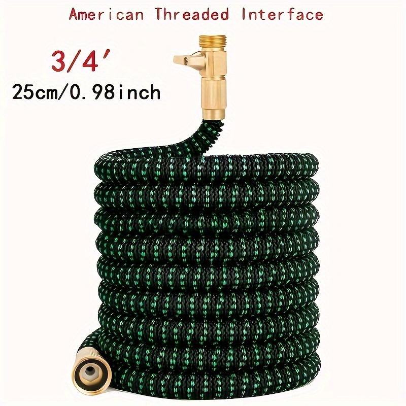 Retractable Hose, 25FT/50FT/75FT/100FTx3/4'' Solid Brass Fitting Connectors, Lightweight Kink Free For Yard Watering Washing Tool